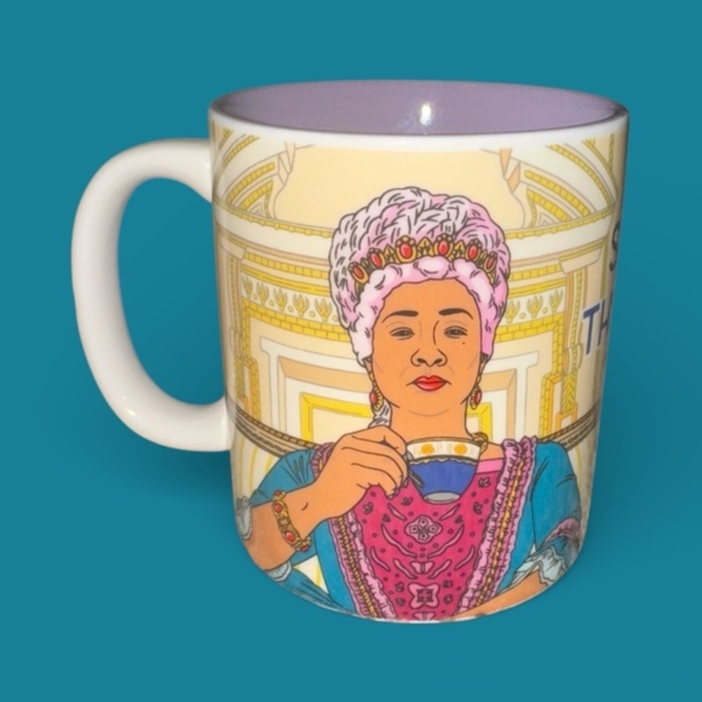 "Spill the Tea" coffee mug featuring a Bridgerton-themed illustration Coffee Cup